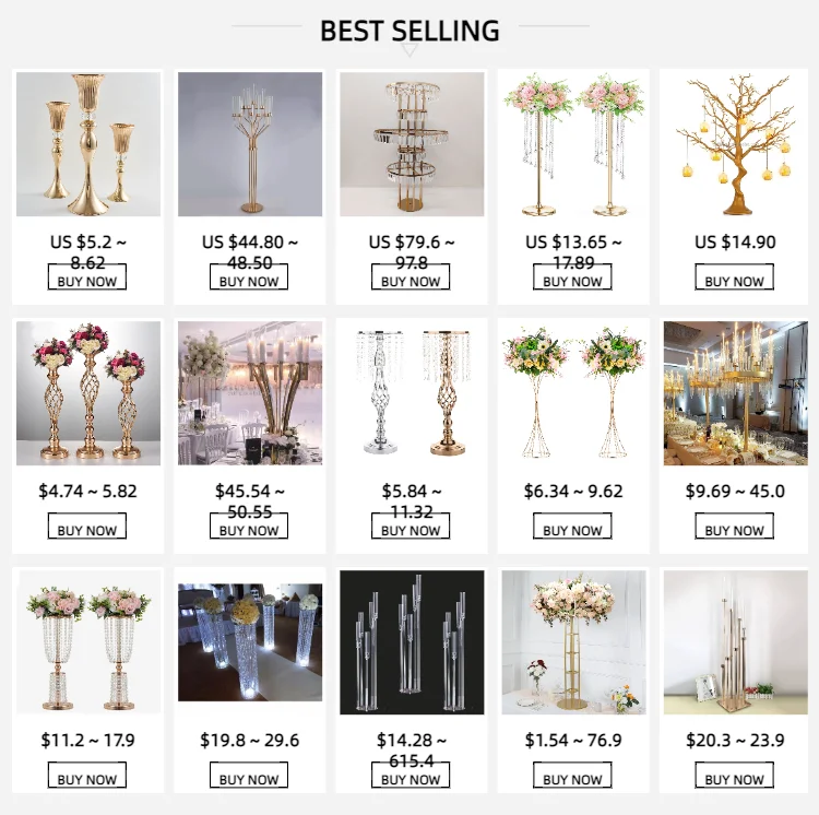 Metal Candelabra Acrylic Candle Holders Wedding Table Centerpieces
