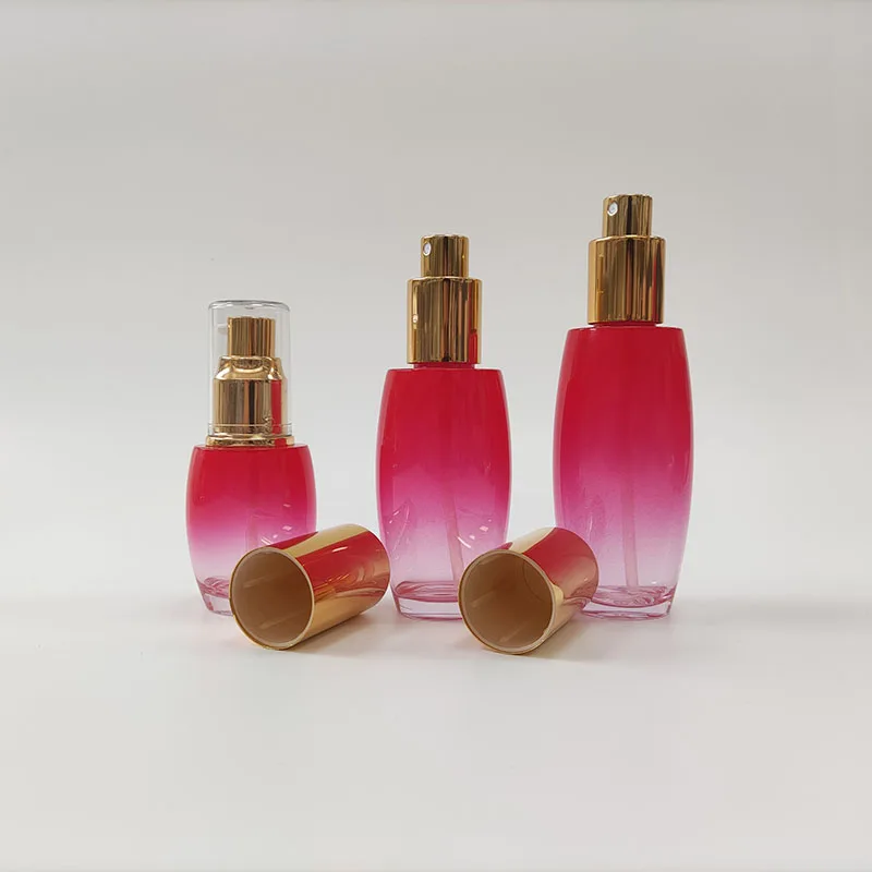 New Design Luxury Thick Bottom clear Cosmetic Serum Lotion Pump Bottle Jars Dropper Bottle Skincare Packaging