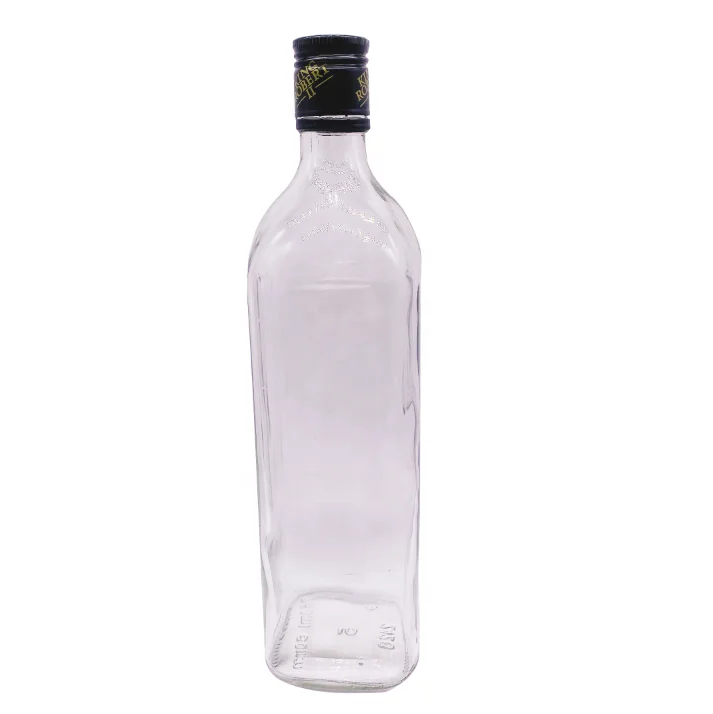 Saudi Arabia 700ml 750ml square Shaped Vodka Drinking Transparent Wholesale Glass Bottle