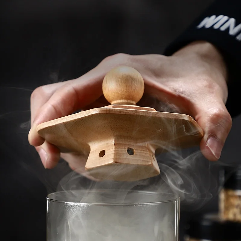 Роскошный деревянный набор для коптильни с коптилью для коктейлей и деревянными чипсами