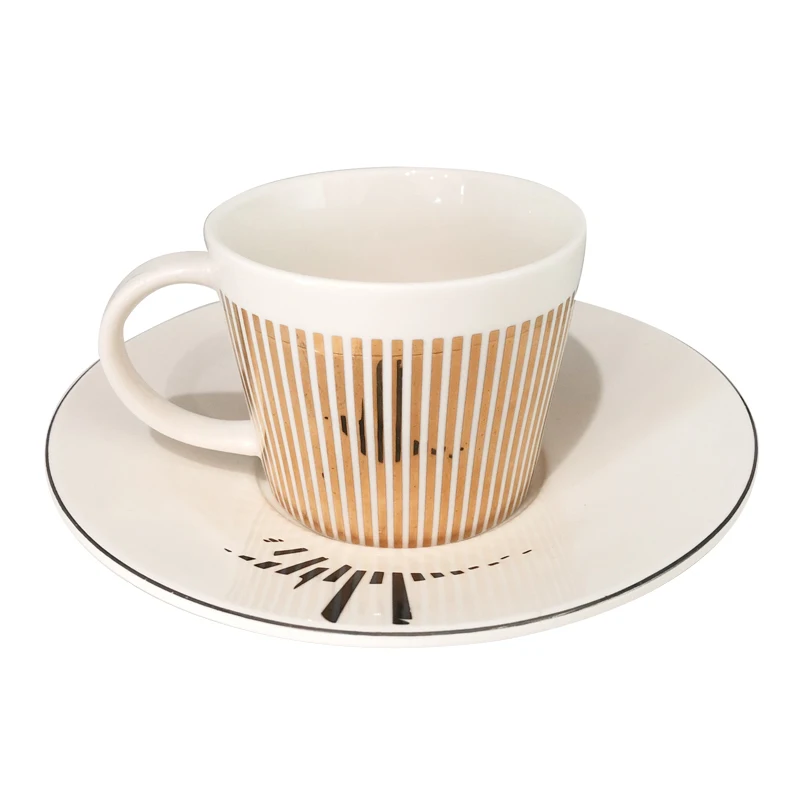 Funny Design Dynamic 3D Reflection Animal Mirror Gift Set Ceramic Coffee Tea Cups Set With Saucer