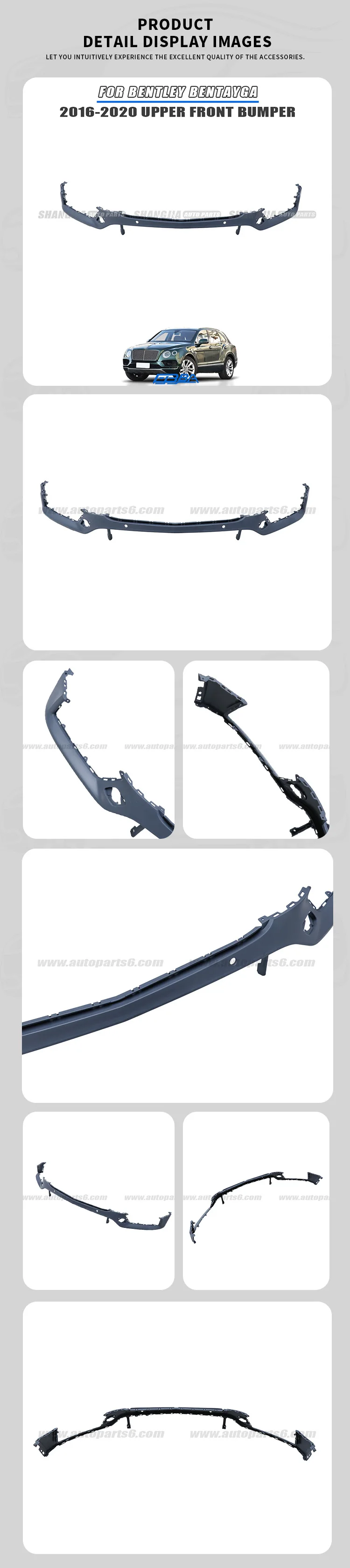 auto body parts abs plastic upper front bumper for bentley bentayga 2016 2020 407-3