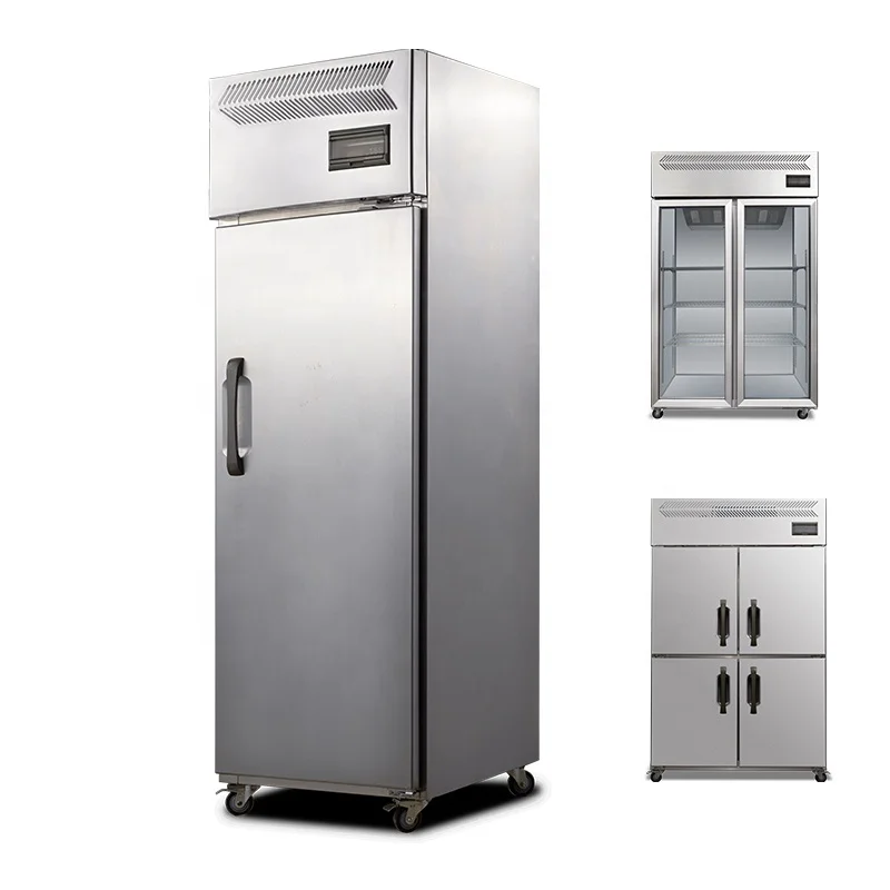 Solid Doors Stand up Cold Storage Upright Chiller Refrigerator Stainless Steel Commercial Refrigerator and Freezer