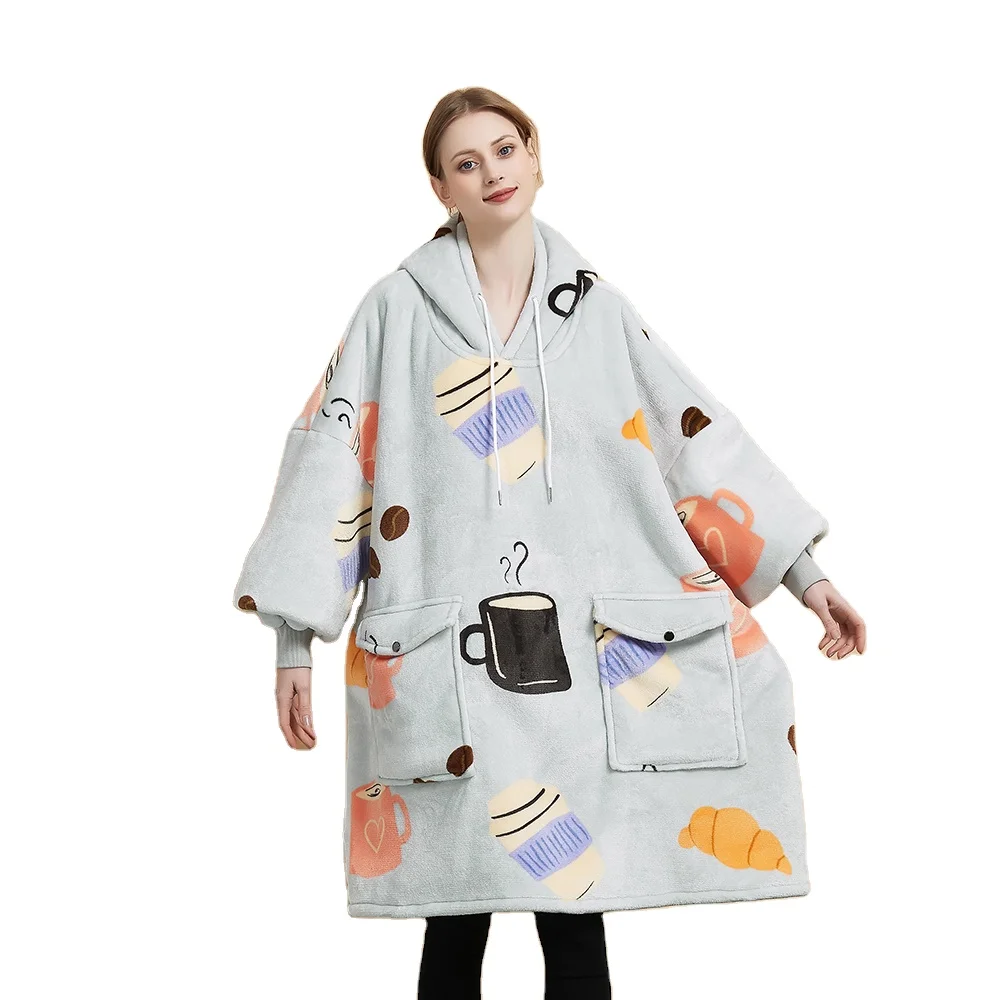 Unisex Silky Soft Giant Wearable Hoodie Blanket