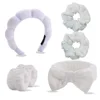 White-velvet hair tie 6-piece set-opp bag