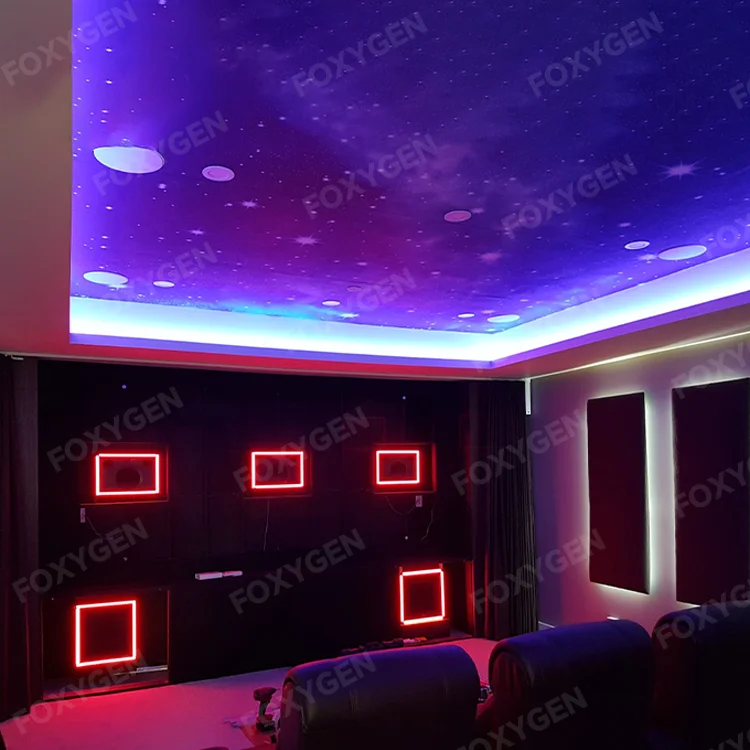 Led Fiber Optic Ceiling Decoration Materials Starlight Panels Kit 16W RGBW LED Fiber Optic for Ceiling Tiles Stretch Ceiling details
