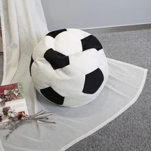 Custom Living Room Popular Football Shape Beanbag Pouf Beds Ottoman Decor Stool