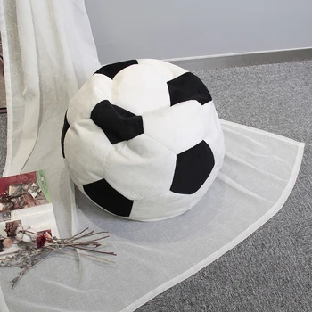Custom Living Room Popular Football Shape Beanbag Pouf Beds Ottoman Decor Stool
