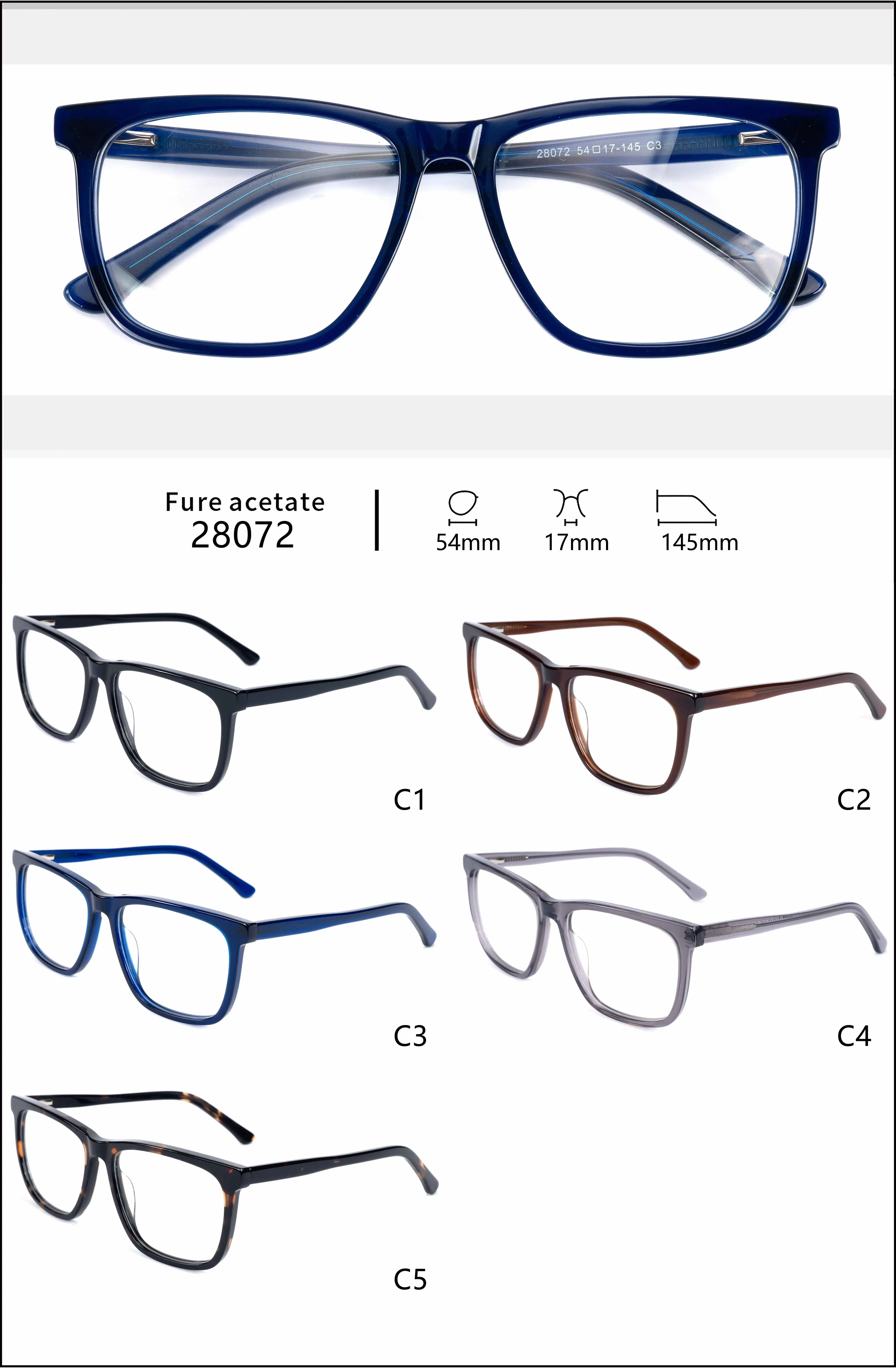 Latest Stylish Brand Designer Eyewear Unisex New Acetate Luxury