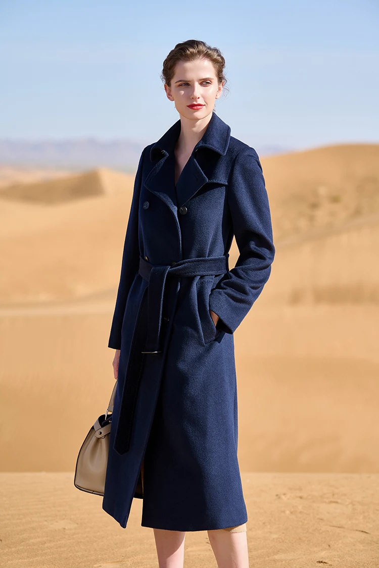Elegant Women Long Cashmere Coat Warm Autumn Winter Wool Women Jacket Coat Casaco Feminino