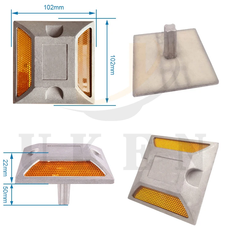Traffic Safety High Reflection Road Cat Eye Marker Highway Aluminium Reflective Road Reflector Road Stud with Thorn