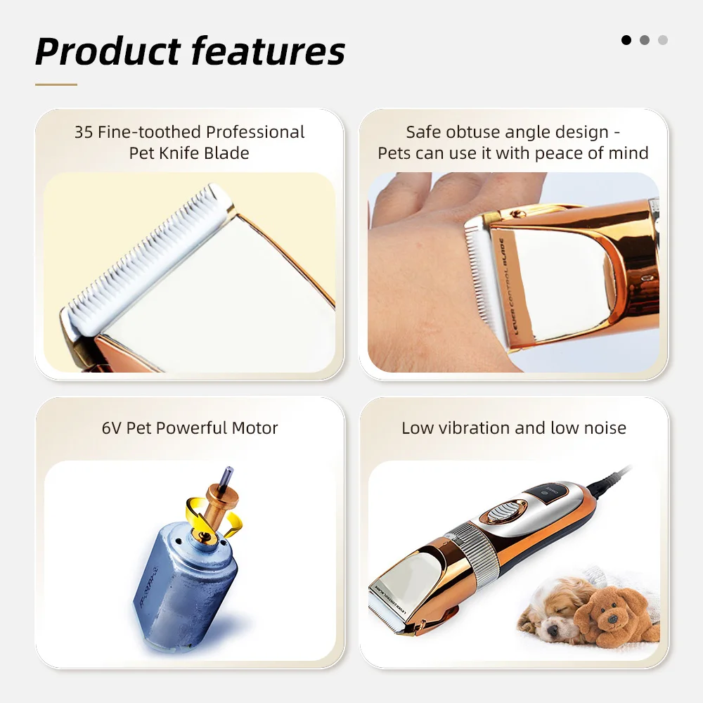 Wholesale Dog Shaver Clippers High Power Low Noise Chargeable Eco-Frie - product detail 4