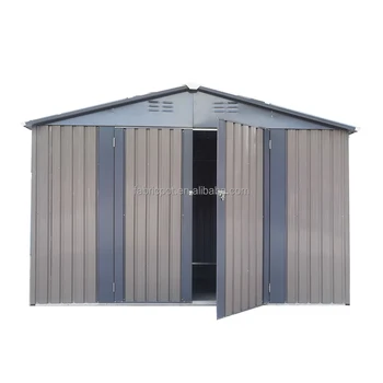 8 X 15 Foot Hilltop Black Outdoor Storage Shed Motorcycle Storage Shed with Peak Roof