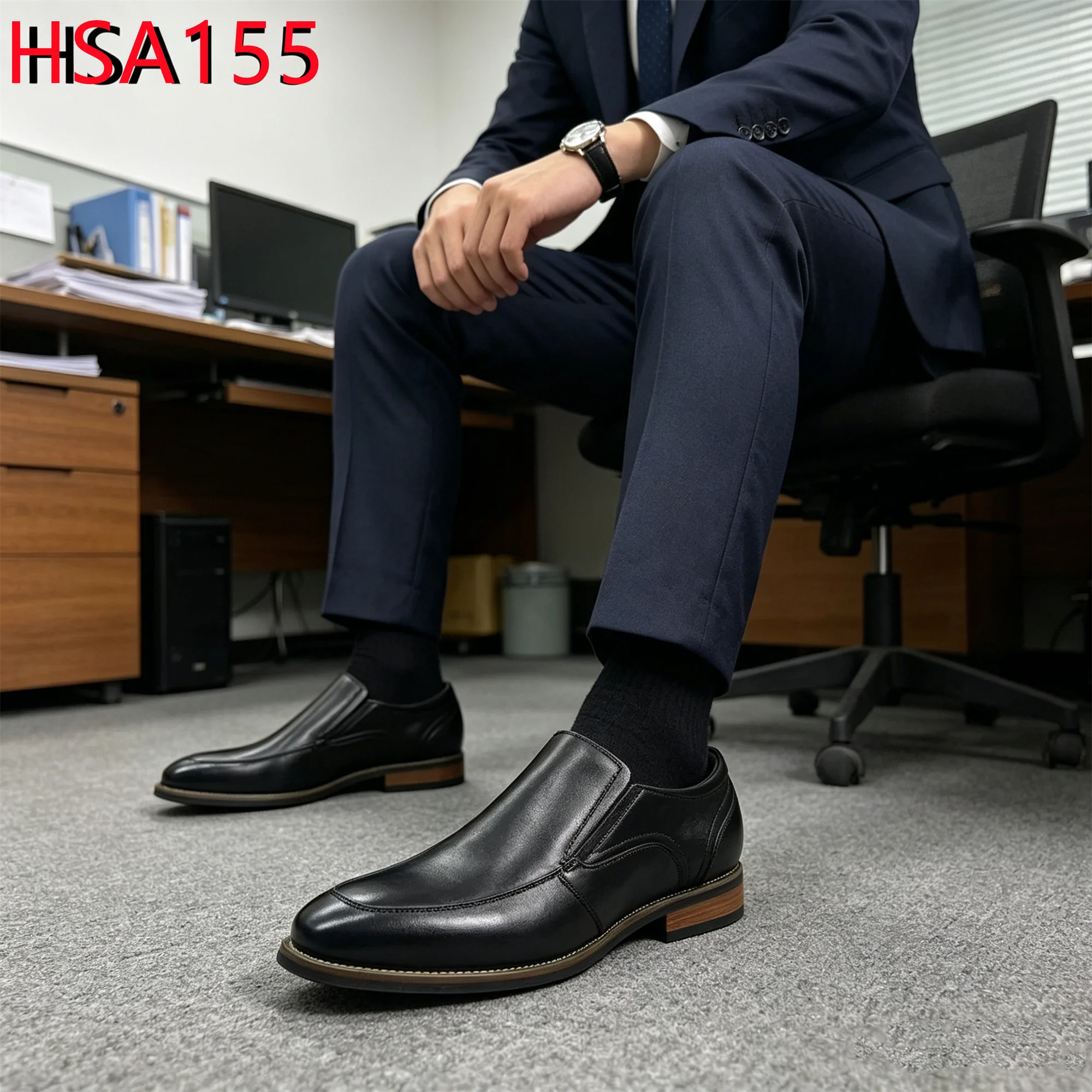 HY, eleganti scarpe da uomo formali in vera pelle pieno fiore con tecnologia anti-odore, stile italiano, nere, oxford alla moda per cerimonie, modello HSA155
