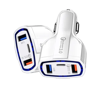 QC3.0 Fast Charge Car Charger 7A Dual USB with Type-c Interface Output Car Charger 2 Usb Type-c Car Charger