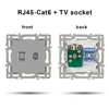 RJ45 socket and TV socket