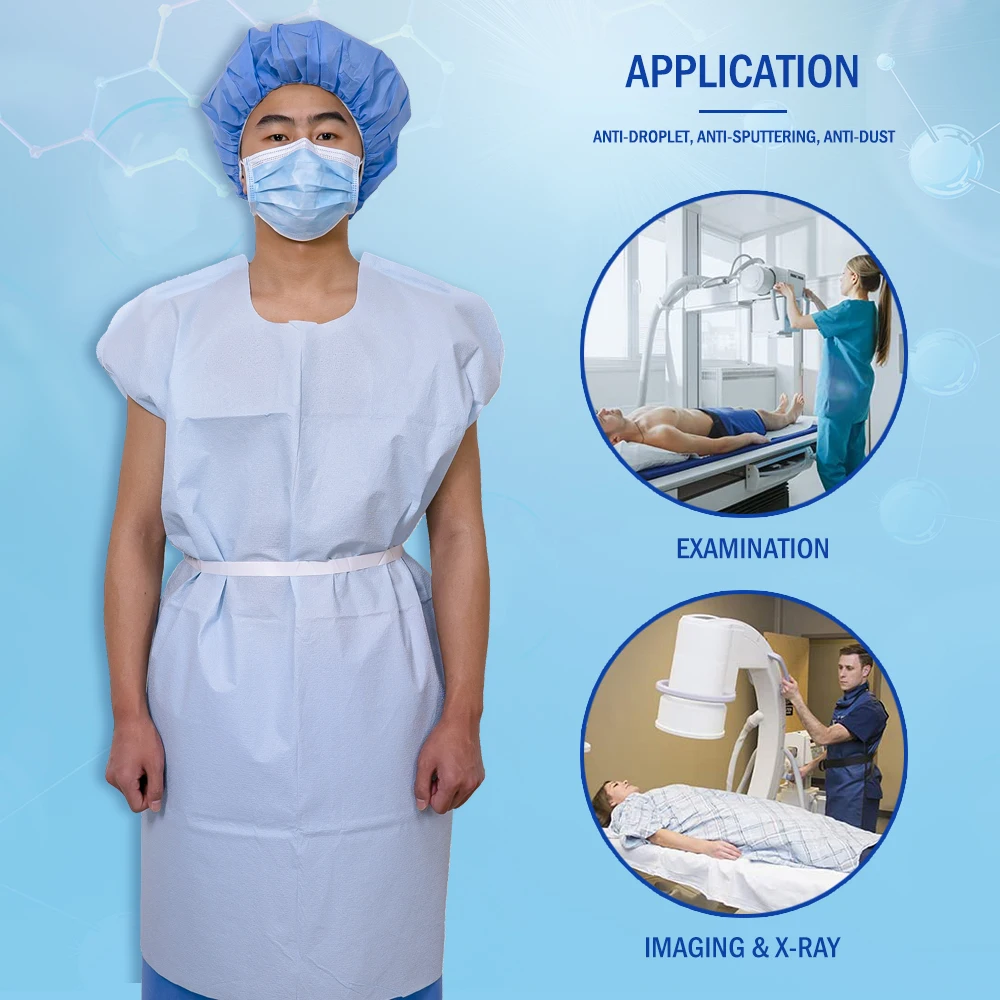 High Quality Cheap Paper Disposable Exam Gowns 2 Plys Tissue Patient