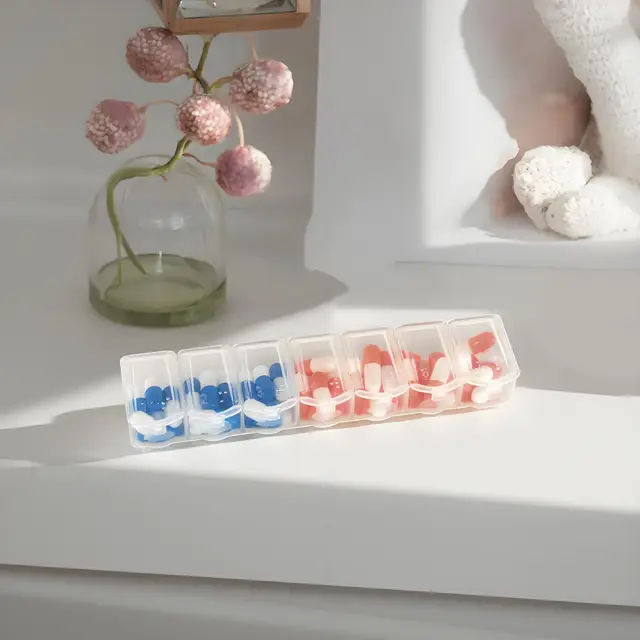Wholesale Customizable 7-Day PP Pill Organizer Cute Plastic Travel Case with Drawers BPA-Free Factory Customizable
