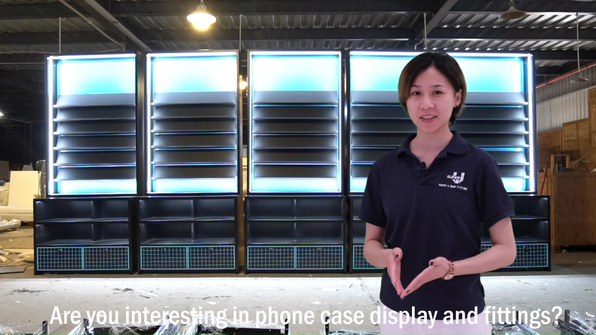 Modern Laptop Shop Display Furniture Design Custom Glass Computer Store Wall Shelves For