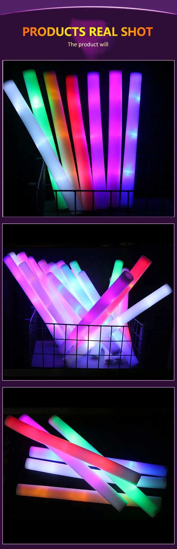 3 Modes Flashing Led Light Sticks For Weddings Concerts Christmas ...