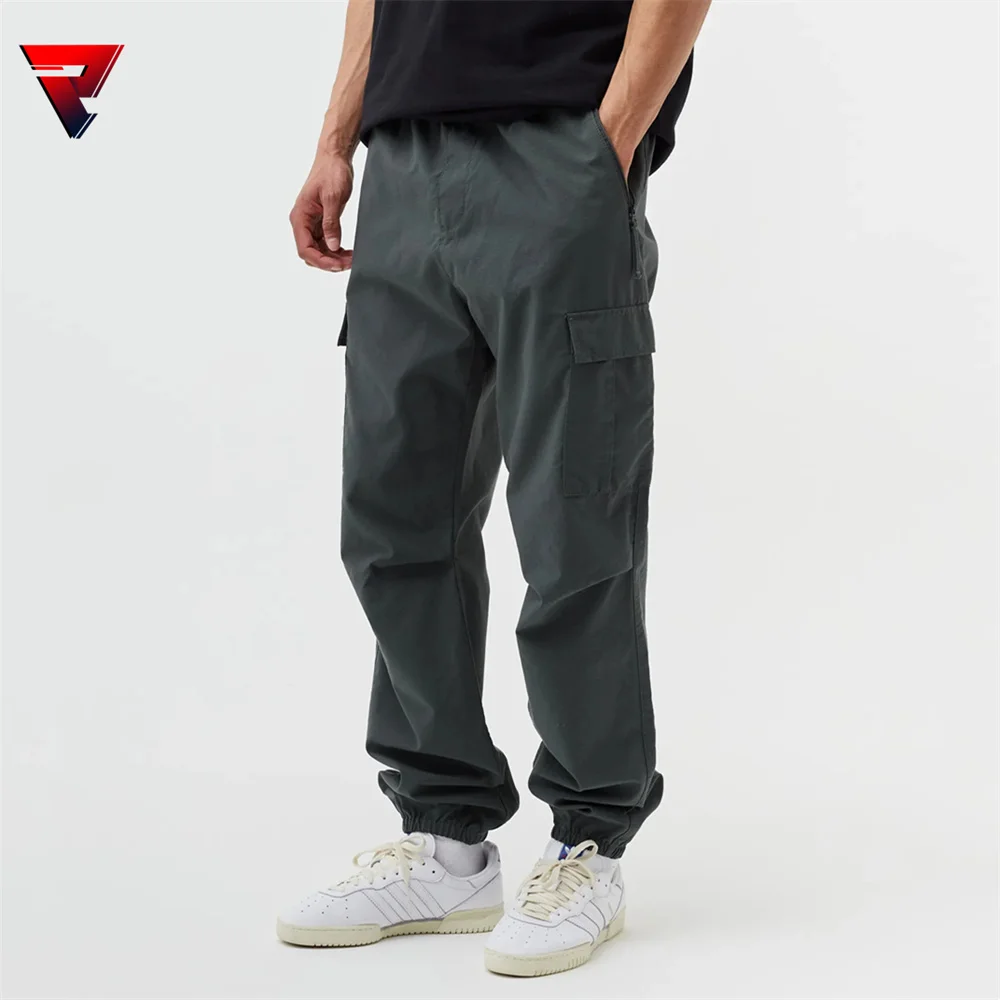 Custom Fashion Loose High Quality Jogging Drawstrings Hip-hop Khaki 6 ...