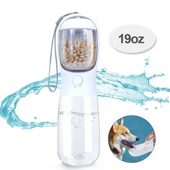 19 oz Portable Dogs Water Bottle 550ml Pet water dispenser outdoor walking  2 in 1 dog drinking bottle