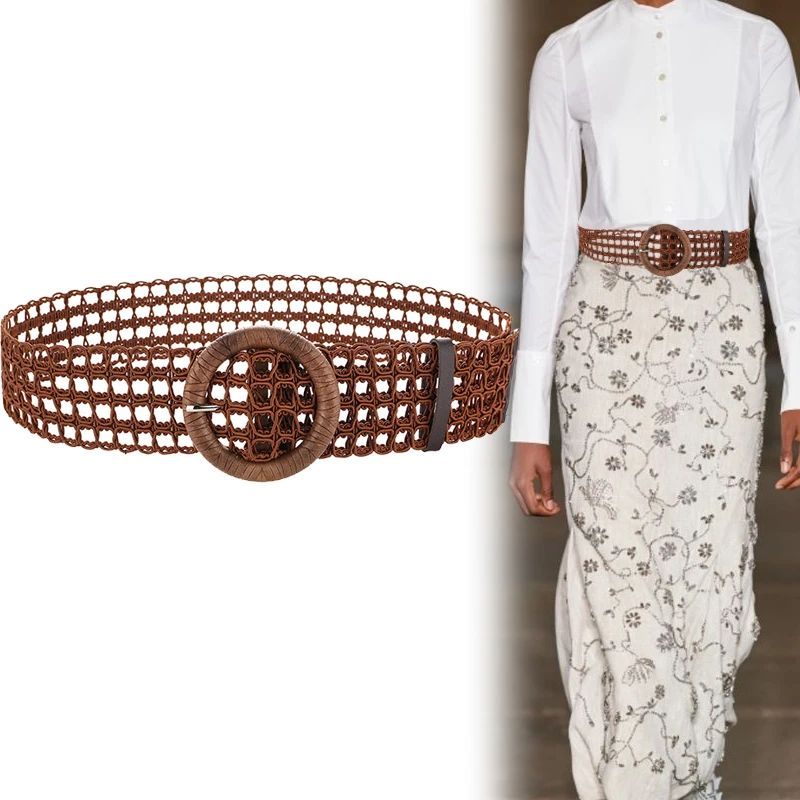 New Arrivals Braided Round Buckle Belt 