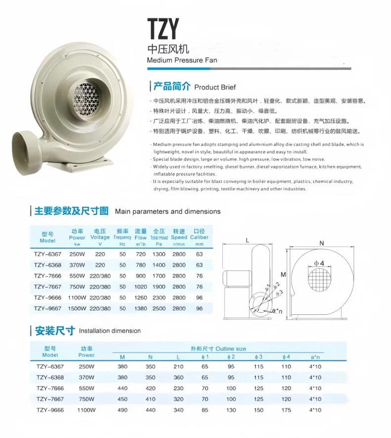 Air Blower, Centrifugal, 220V, 550W, CO2 - detail 4