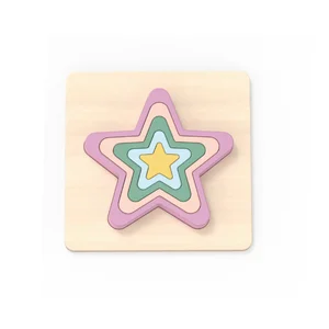 Unisex Montessori Educational Pretend Play Set Nontoxic Wood Geometric Puzzle Toy for Kids 18M+ Home Use Safety Toys