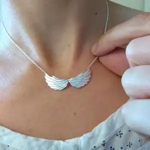 2026 New Trendy Style Sublimation 925 Sterling Silver Angel Wing Pendant Necklace with Rhodium Plated Butterfly Wings for Women