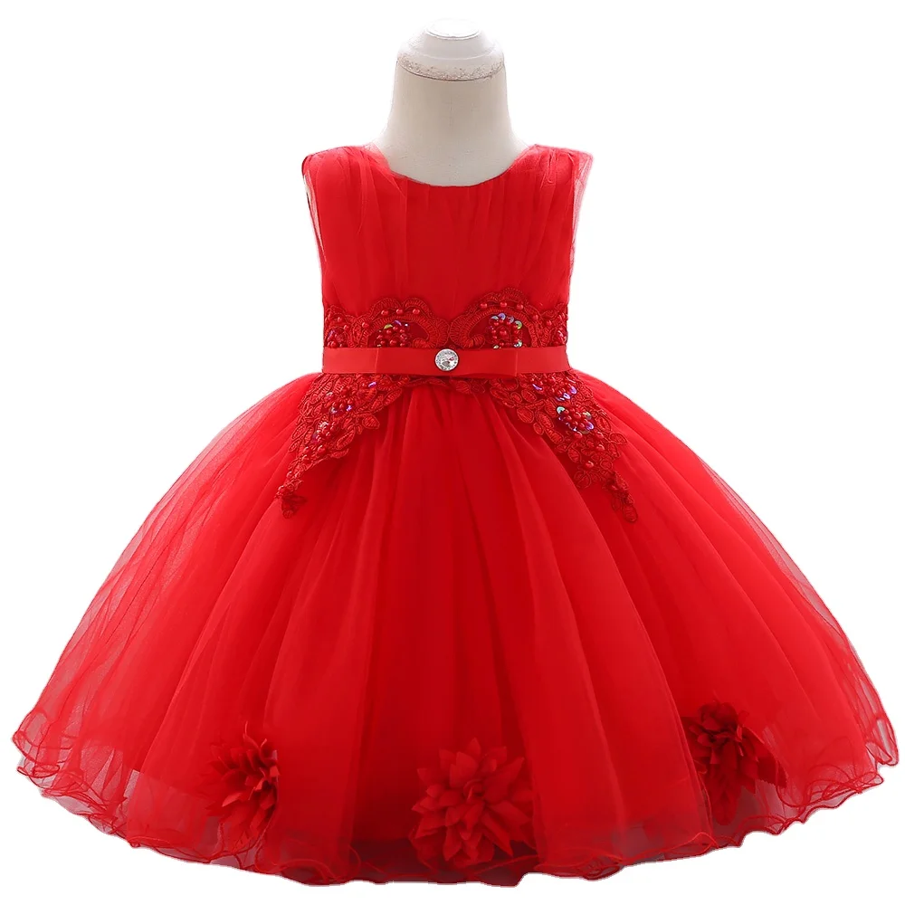 MQATZ Dropshipping Frock Design Floral Summer Wedding Big Bow Girls Party Design Sleeveless Dresses L1871XZ