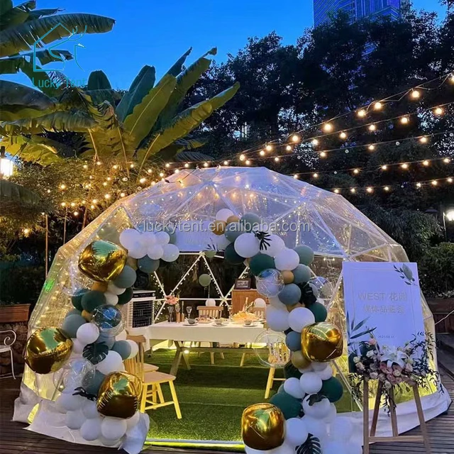 Luxury outdoor geodesic party dome tent family greenhouse event tents for sale