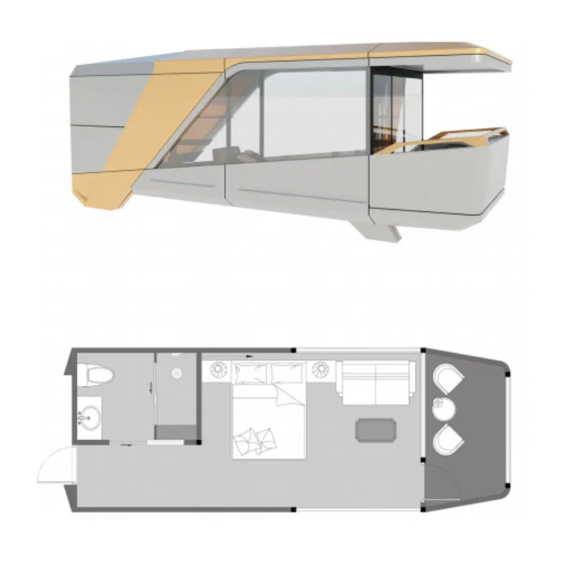 Portable Prefab House Space Capsule Mobile Home Container Outdoor Camping Capsule House with Balcony