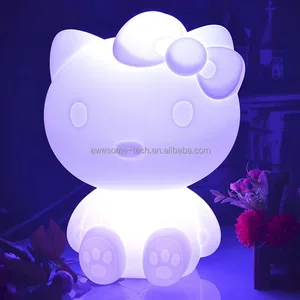 Hello Kitty 16-Color LED Warm Night Light Lamp for Kids Bedroom Living Room Decoration