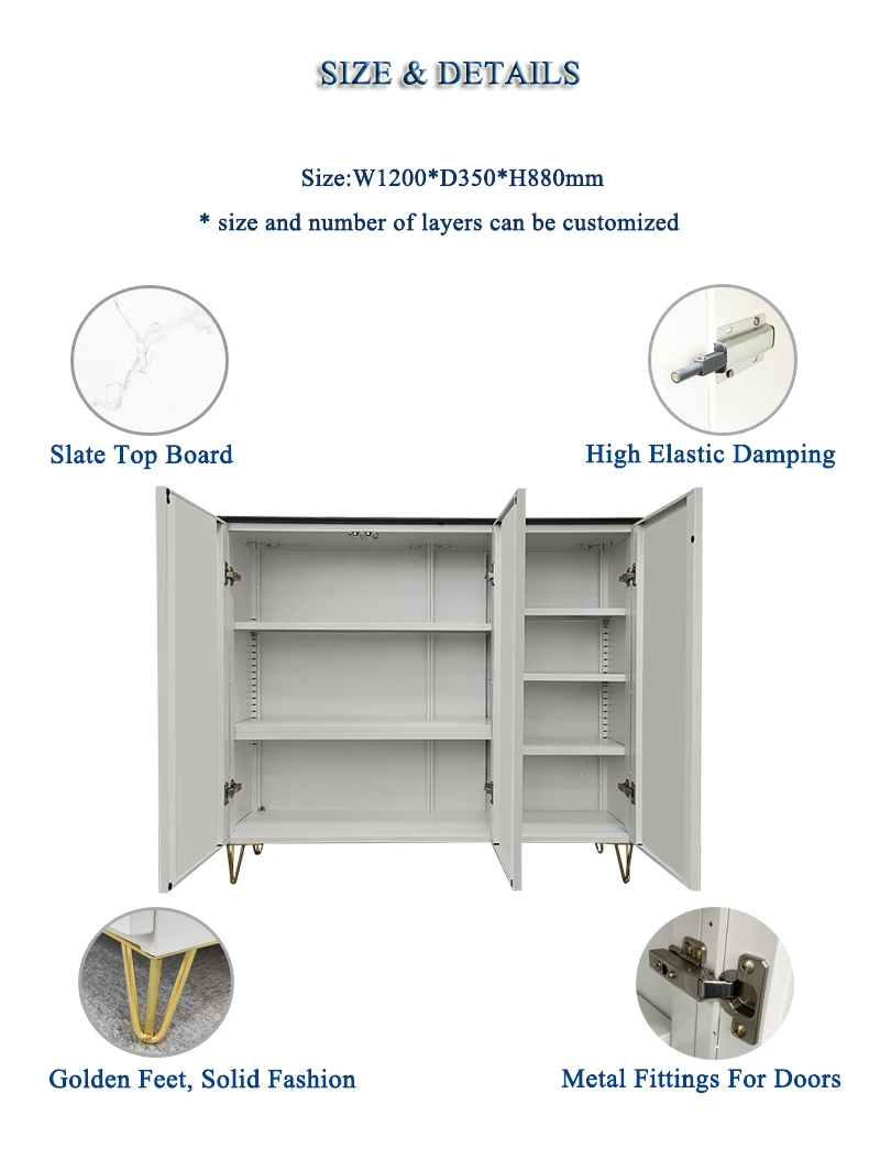Big Capacity Bedroom Metal Shoe Storage Cabinet Assembly Required