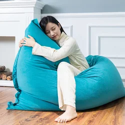 Rectangular lazy sofa in living room memory foam giant bean bag chair large bean bag pillow shell