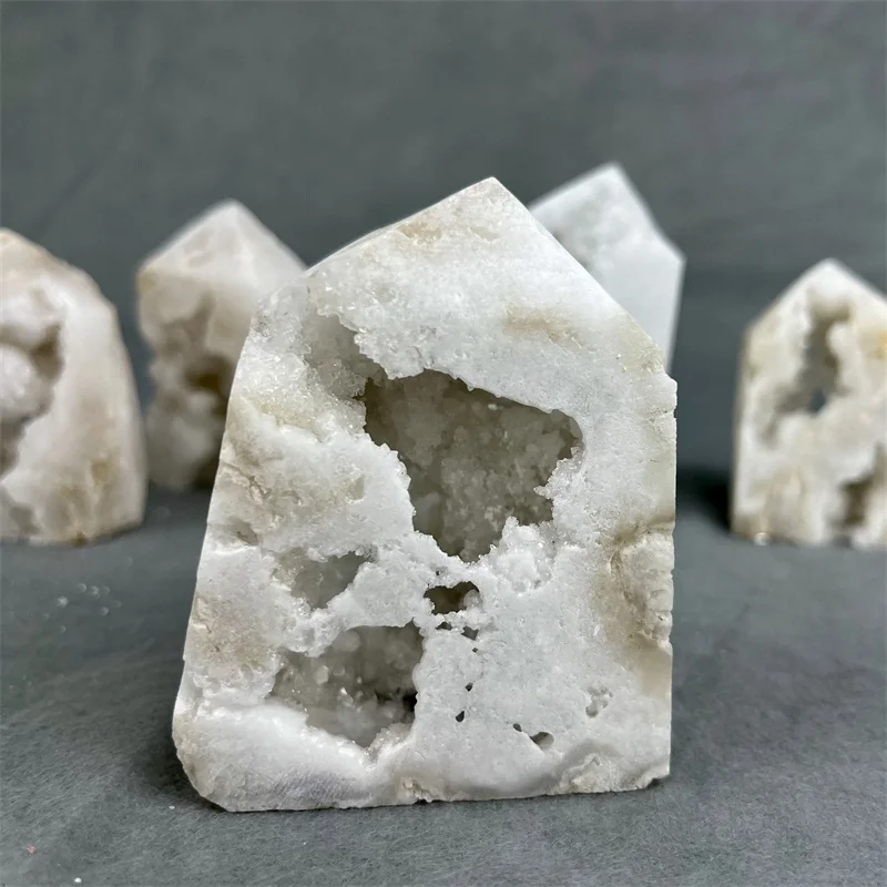 高品質風水天然水晶石ひし形宝石手作りクリア石英ジオードタワーギフト