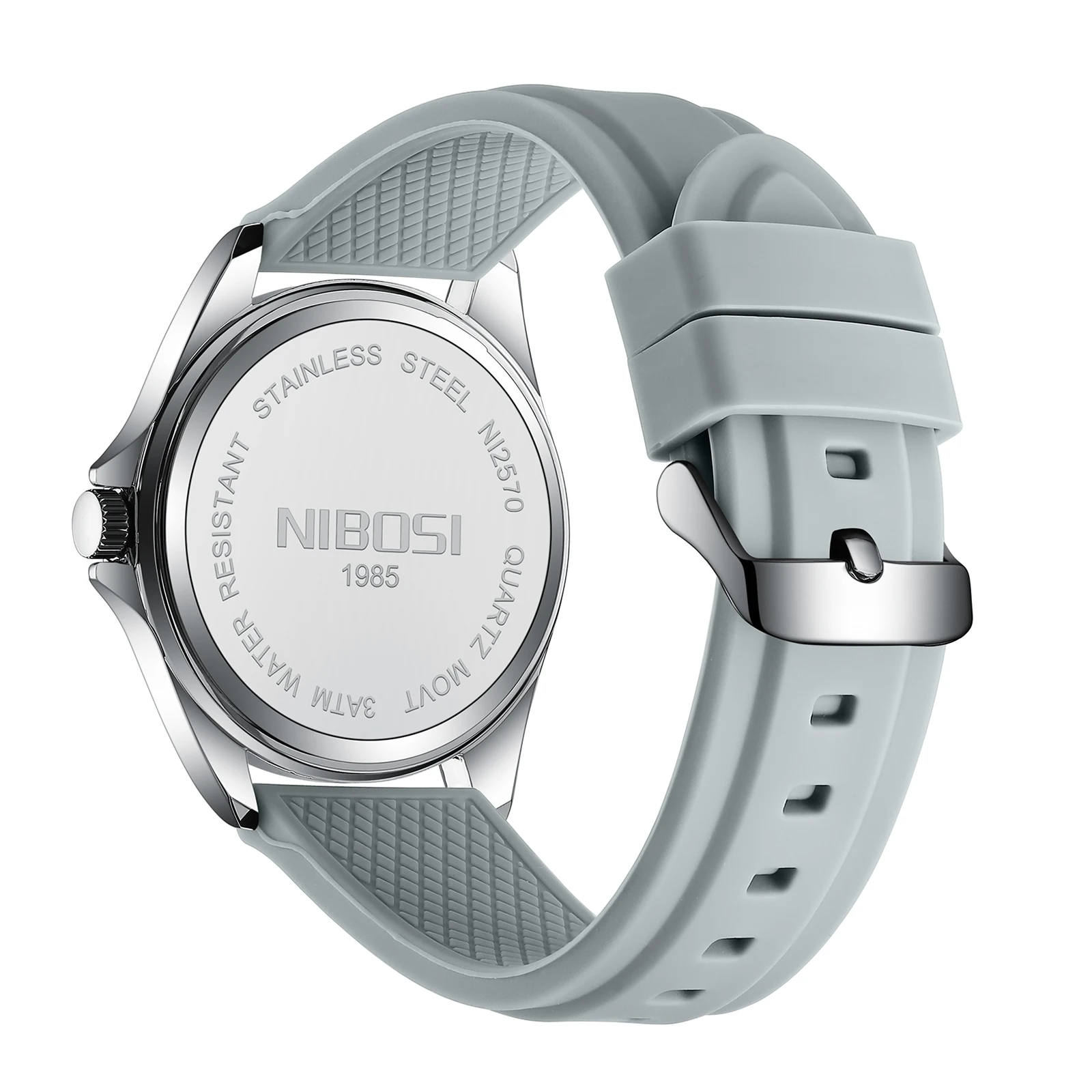 NIBOSI 2570 Customize Logo Simple Design Classical Sports Quartz Watches Silicone Band Men Wristwatches