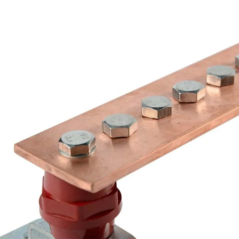 Custom Copper Grounding Busbar for Earthing Solid Copper Busbar Electrical Bus Bar 200A-1000A Busbars