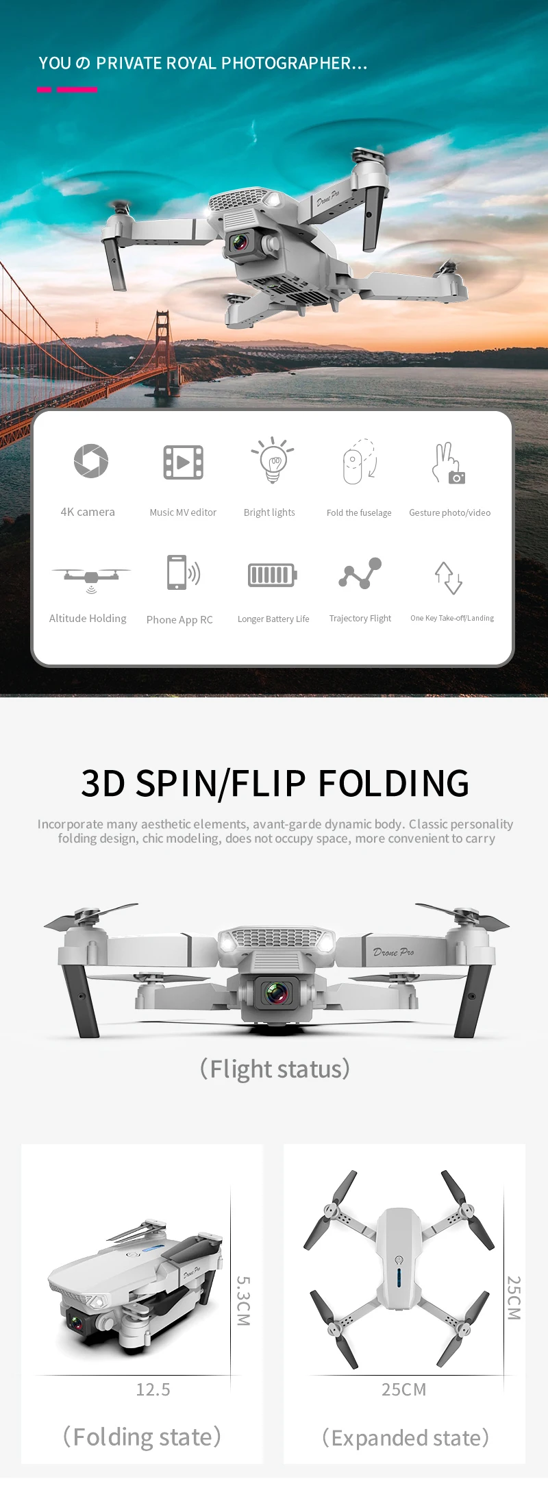 Drone 4k Dji Drone Drone Camera - Buy Drone F22 4k Pro/f22s 4k Pro 4k ...