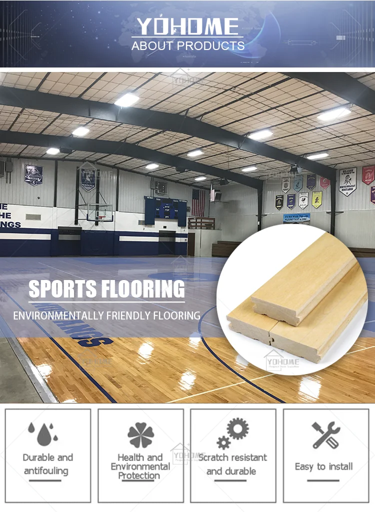 American Standard Reclaimed Hardwood Gym Athletic Flooring Basketball Court Wood Sport Flooring