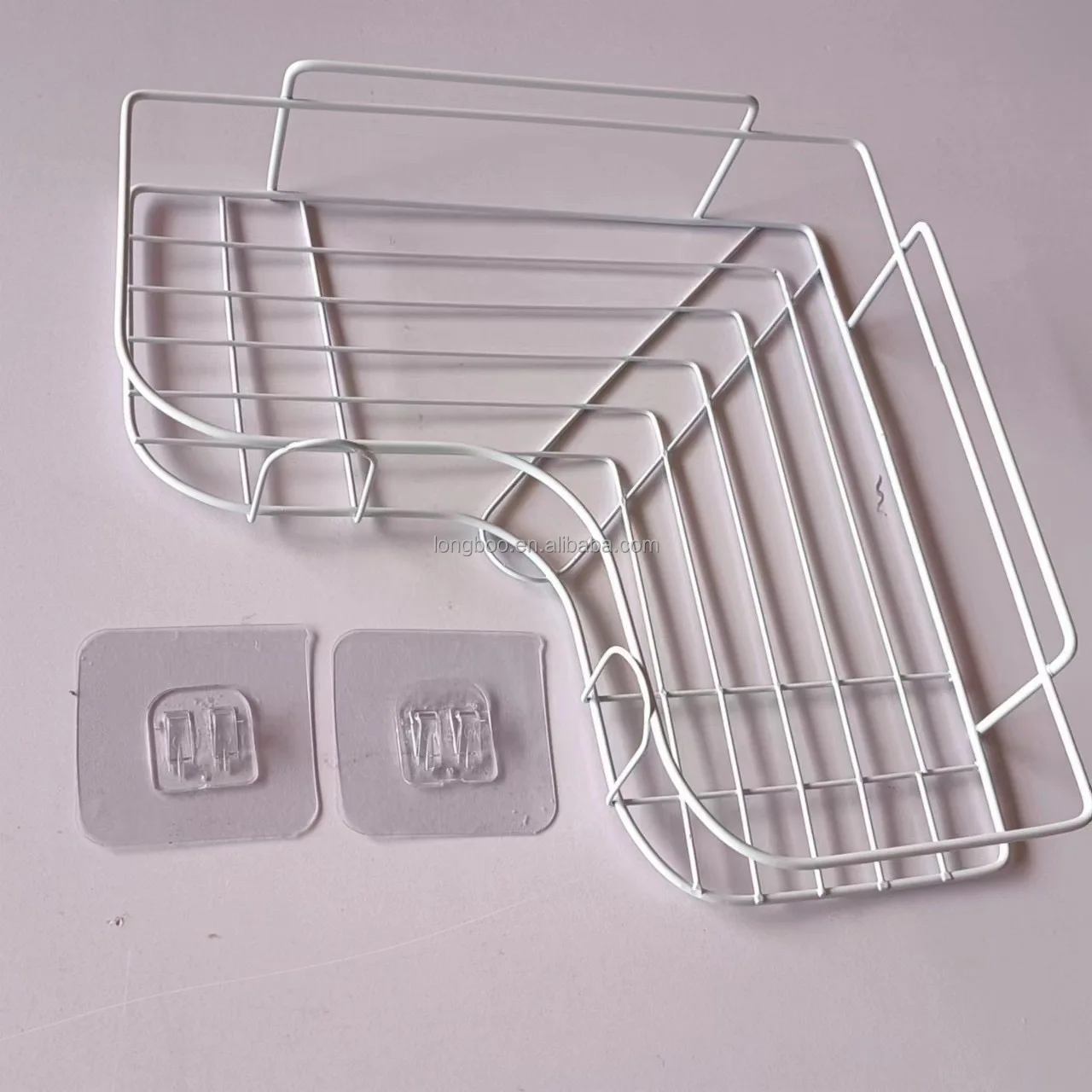 Wall Mount Rack Triangle Wall Mounted Square Shelf Perforation-Free Triangle Storage Rack ...