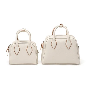 Korean Niche Boston Small Handbag Fashion Luxury Women Shoulder Bag Real Leather