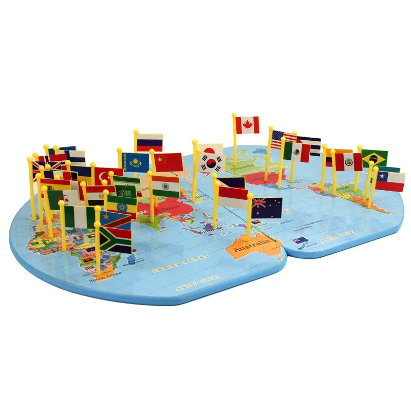 Preschool Flags of the World Map - Educational Toys for Kindergarteners ...