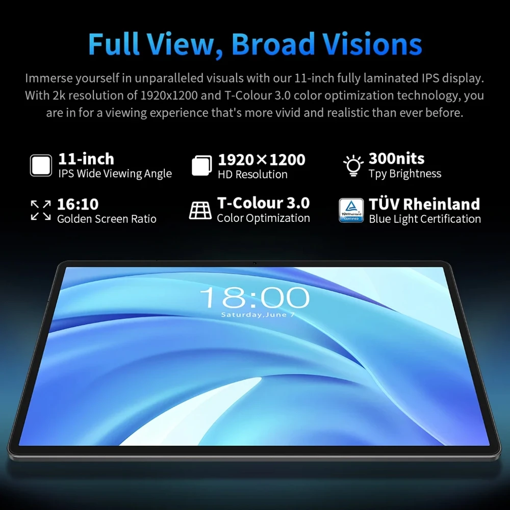 Original Teclast T50HD Tablet PC 11 Inch, 6GB RAM, 256GB Storage