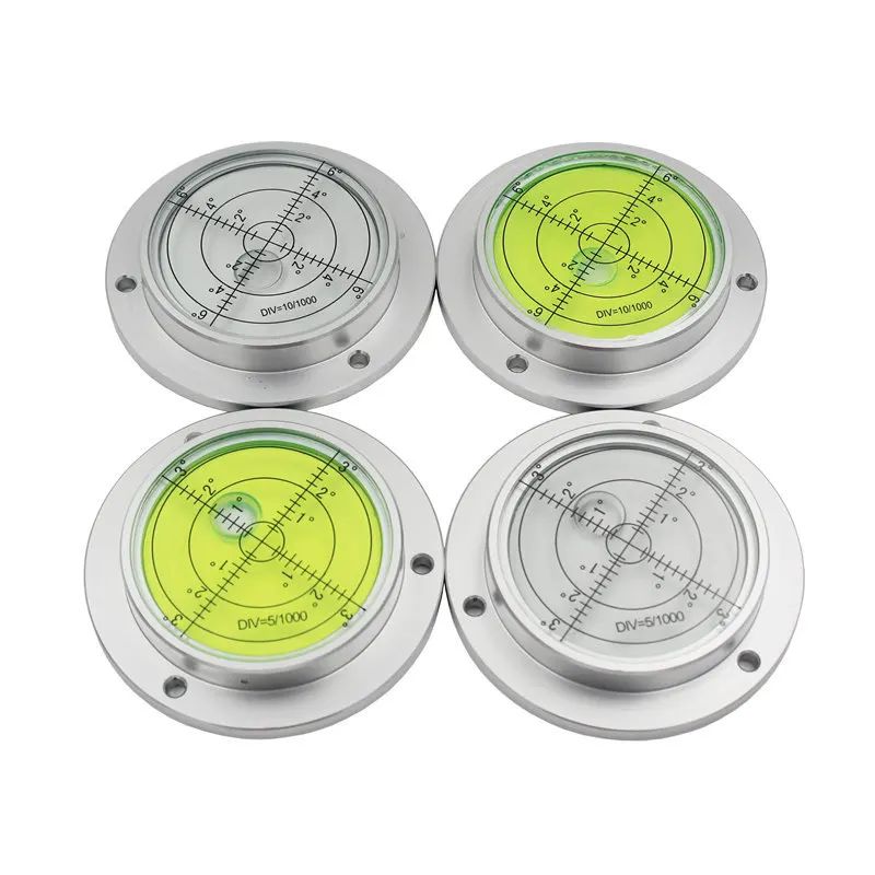 High Accuracy Metal Aluminum Shell case Black case Round METAL Circular Spirit Bubble Level With Flange