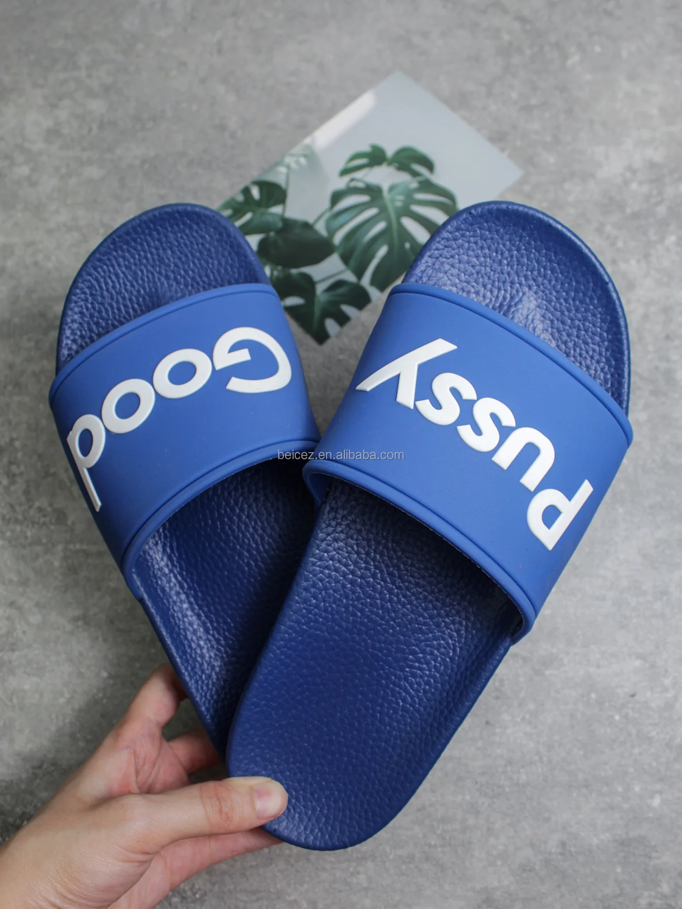 Super Soft Pu Slides Beach Custom Slides Logo Plus Size Footwear Summer ...