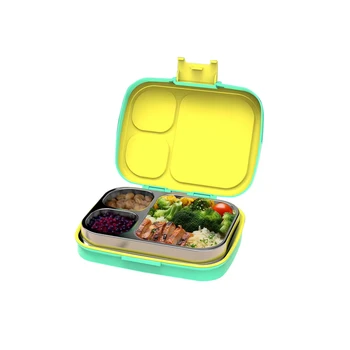 New design Stainless steel school bento thermos lunch box set kids bpa free leakproof bento box