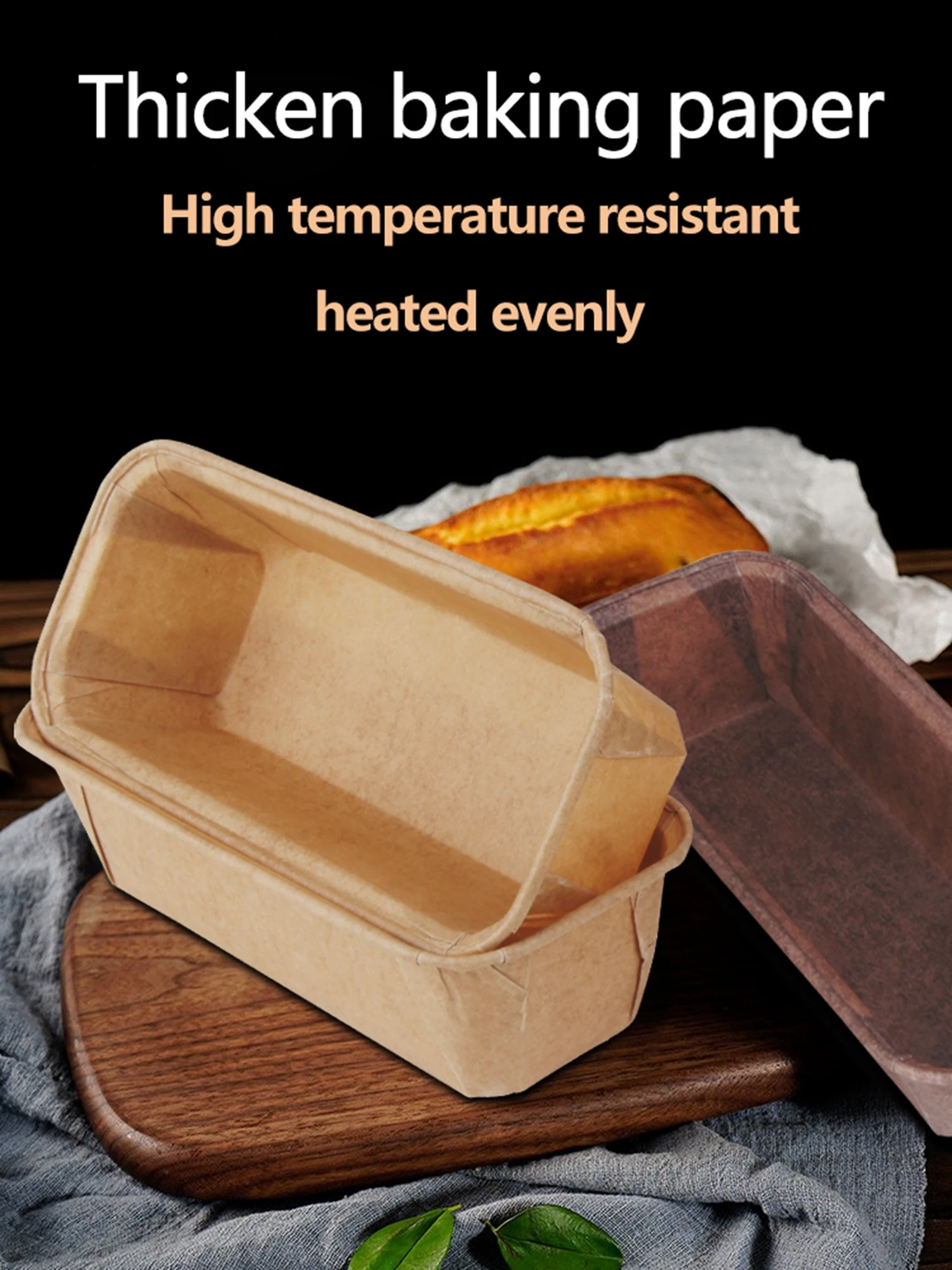 Disposable Paper Bakery Pastry Rectangle Pans Muffin Cups Square Shape