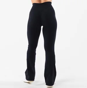 New Arrival Custom Oem Wholesale Activewear Stretch Gym Sports Workout Yoga Flare Pants for Women